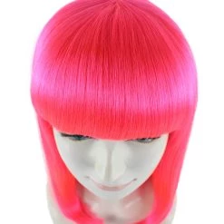 HPO Men's Womens Long Bob Wig | Neon Pink Cosplay Halloween Wig | Premium Breathable Capless Cap 17 HPO Men's Womens Long Bob Wig | Neon Pink Cosplay Halloween Wig | Premium Breathable Capless Cap