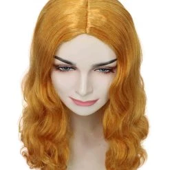BC Adult Women's Orange Color Wavy Medium Length Trendy Wig