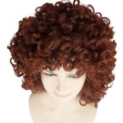 HPO Men's Womens Medium Curly Olympian Lady Wigs Collections | Cosplay Halloween Wigs | Premium Breathable Capless Cap