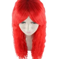 HPO Men's Red Curly Womens Wig | Long Party Ready Fancy Cosplay Halloween Wig | Premium Breathable Capless Cap 15 HPO Men's Red Curly Womens Wig | Long Party Ready Fancy Cosplay Halloween Wig | Premium Breathable Capless Cap