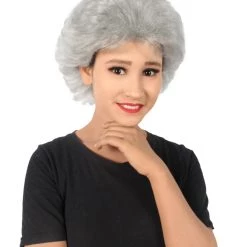 HPO Adult Women’s 80s American Sitcom Grandma Short Curly Grey Wig Men's