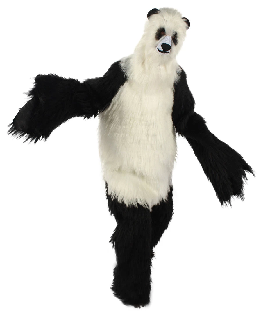 HPO White And Black Panda Costume With Wig & Mask - Long Breathable Synthetic Fibers Bundle 1 HPO White And Black Panda Costume With Wig & Mask - Long Breathable Synthetic Fibers Bundle
