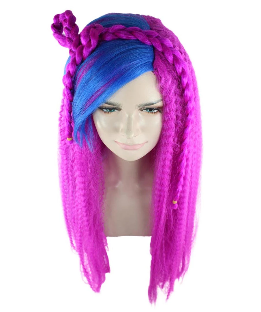 HPO Monster Womens Wig | Neon Fucasia Long Wig | Premium Breathable Capless Cap Men's 8 HPO Monster Womens Wig | Neon Fucasia Long Wig | Premium Breathable Capless Cap Men's