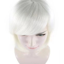 HPO Short White Womens Wig | Medium Bob Cosplay Halloween Wig | Premium Breathable Capless Cap Men's 15 HPO Short White Womens Wig | Medium Bob Cosplay Halloween Wig | Premium Breathable Capless Cap Men's
