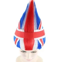FLAGWIGS Women's Flag Troll Wigs | United Kingdom | Premium Breathable Capless Cap