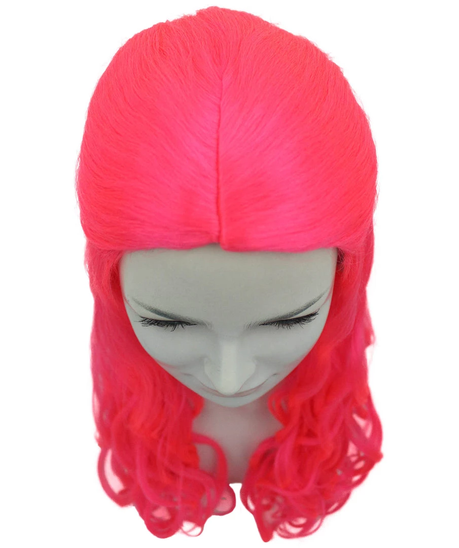 HPO Women Long Curly Deep Pink Wig | Premium Breathable Capless Cap 7 HPO Women Long Curly Deep Pink Wig | Premium Breathable Capless Cap