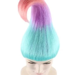 HPO Multi-Color Troll Wig | Pointy Troll Fairy Wig With Blue, Purple And Pink Blend | Premium Halloween Wig SALE