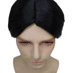 BC Nerd | Men's Black Color Straight Middle Part Nerd Wig