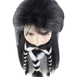 HPO Movie Mens Wig | Black Braided Bread Wig | Premium Breathable Capless Cap