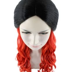 HPO Black And Red Long Wavy Womens Wig | Cosplay Halloween Wig | Premium Breathable Capless Cap 15 HPO Black And Red Long Wavy Womens Wig | Cosplay Halloween Wig | Premium Breathable Capless Cap