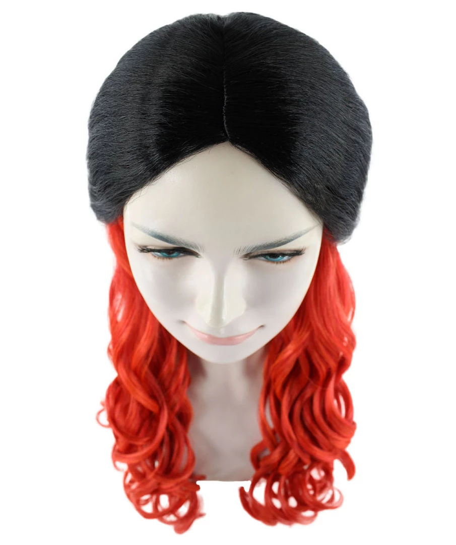 HPO Black And Red Long Wavy Womens Wig | Cosplay Halloween Wig | Premium Breathable Capless Cap 7 HPO Black And Red Long Wavy Womens Wig | Cosplay Halloween Wig | Premium Breathable Capless Cap