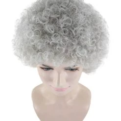HPO Grandma Grey Womens Wig | Super Size Jumbo Afro Fancy Halloween Wig | Premium Breathable Capless Cap Men's