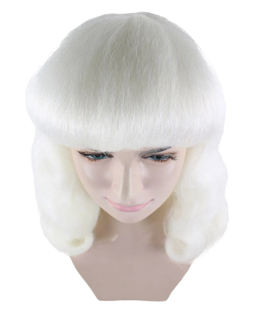 HPO Celebrity Womens Wig | Pop Singer Celebrity White Fancy Party Event Ready Halloween Wig | Premium Breathable Capless Cap Men's 7 HPO Celebrity Womens Wig | Pop Singer Celebrity White Fancy Party Event Ready Halloween Wig | Premium Breathable Capless Cap Men's