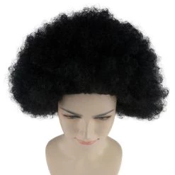 HPO Womens Black Afro Wig | Jumbo Super Size Cosplay Halloween Wig | Premium Breathable Capless Cap Men's