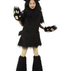 HPO Black Bear Costume With Boots And Paw Gloves - Long Synthetic Fibers Bundle