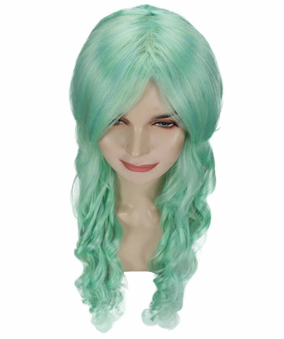 BC Women's Mint Green Color Curly Long Length Trendy Wig 6 BC Women's Mint Green Color Curly Long Length Trendy Wig