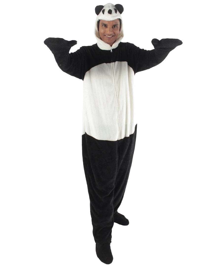 HPO Adult Men's Black And White Straight Long Jumpsuit Panda Costume Bundle 8 HPO Adult Men's Black And White Straight Long Jumpsuit Panda Costume Bundle