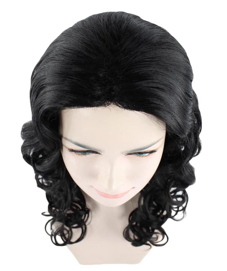 HPO Men's Adult's Womens Glamour Long Black Wig | Curly Glamour Cosplay Halloween Wig | Premium Breathable Capless Cap 7 HPO Men's Adult's Womens Glamour Long Black Wig | Curly Glamour Cosplay Halloween Wig | Premium Breathable Capless Cap