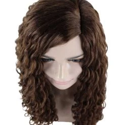 HPO Womens Brown Curly Wig | Medium Cosplay Halloween Wig | Premium Breathable Capless Cap Men's 17 HPO Womens Brown Curly Wig | Medium Cosplay Halloween Wig | Premium Breathable Capless Cap Men's