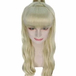 BC Women's Blonde Color Wavy Medium Length High Ponytail Trendy Pop Star Diva Wig 15 BC Women's Blonde Color Wavy Medium Length High Ponytail Trendy Pop Star Diva Wig