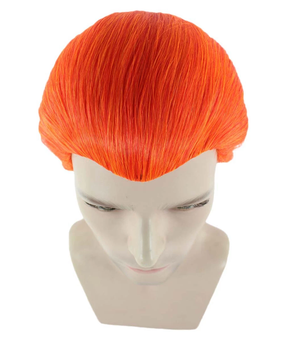 HPO Men's All Back Orange Mens Wig | Cosplay Halloween Wig | Premium Breathable Capless Cap 7 HPO Men's All Back Orange Mens Wig | Cosplay Halloween Wig | Premium Breathable Capless Cap