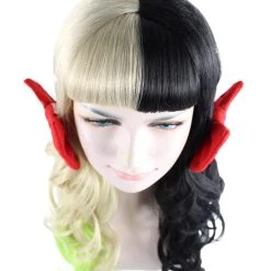 HPO Singer Womens Long Curly Wig | W/ Small Red Bows, Black, Green, & Blonde Celebrity Wig | Premium Breathable Capless Cap Men's 17 HPO Singer Womens Long Curly Wig | W/ Small Red Bows, Black, Green, & Blonde Celebrity Wig | Premium Breathable Capless Cap Men's