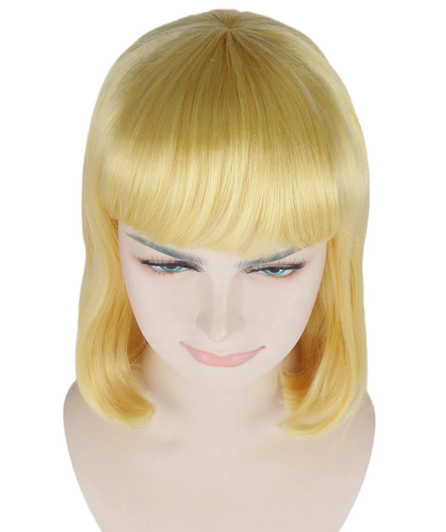 HPO Womens Actress Wig | Blonde Medium Bob Wig | Premium Breathable Capless Cap Men's 7 HPO Womens Actress Wig | Blonde Medium Bob Wig | Premium Breathable Capless Cap Men's