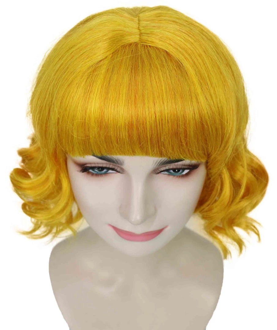 BC Adult Women's Gold Color Wavy Shoulder Length Trendy Wig 6 BC Adult Women's Gold Color Wavy Shoulder Length Trendy Wig