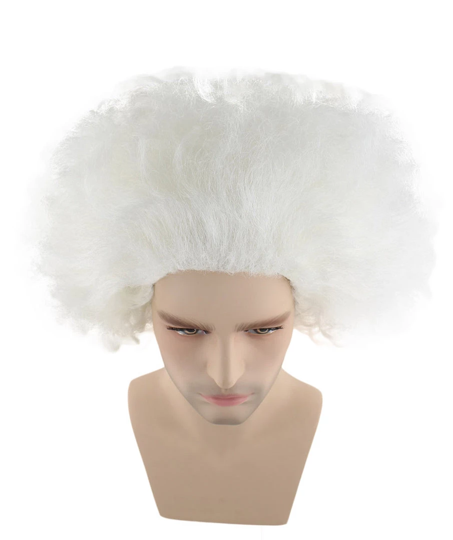 HPO Men's Crazy Professor Mens Wig | White Jumbo Afro Wig | Premium Breathable Capless Cap 7 HPO Men's Crazy Professor Mens Wig | White Jumbo Afro Wig | Premium Breathable Capless Cap
