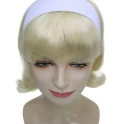 HPO Women's Blonde Color Straight Shoulder Length 50's Flip Wig With White Headband | Premium Breathable Capless Cap 17 HPO Women's Blonde Color Straight Shoulder Length 50's Flip Wig With White Headband | Premium Breathable Capless Cap
