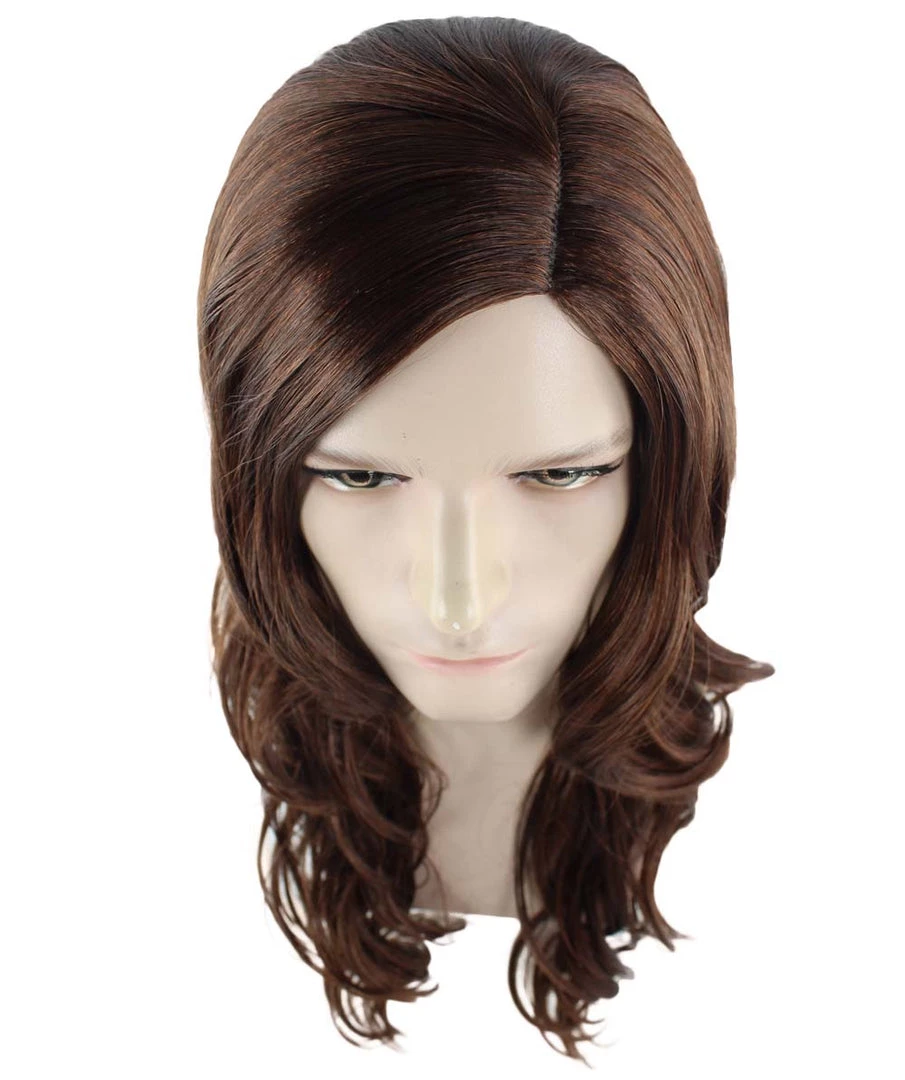 HPO 80's Rocker Mens Wig | Historical Brown Cosplay Halloween Wig | Premium Breathable Capless Cap Men's 8 HPO 80's Rocker Mens Wig | Historical Brown Cosplay Halloween Wig | Premium Breathable Capless Cap Men's