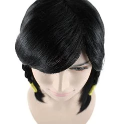 HPO Game Captain Womens Wig | Short Black Cosplay Wig | Premium Breathable Capless Cap 15 HPO Game Captain Womens Wig | Short Black Cosplay Wig | Premium Breathable Capless Cap