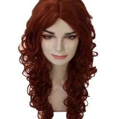 BC Adult Women's Red Color Curly Long Length Trendy Red Head Wig 11 BC Adult Women's Red Color Curly Long Length Trendy Red Head Wig