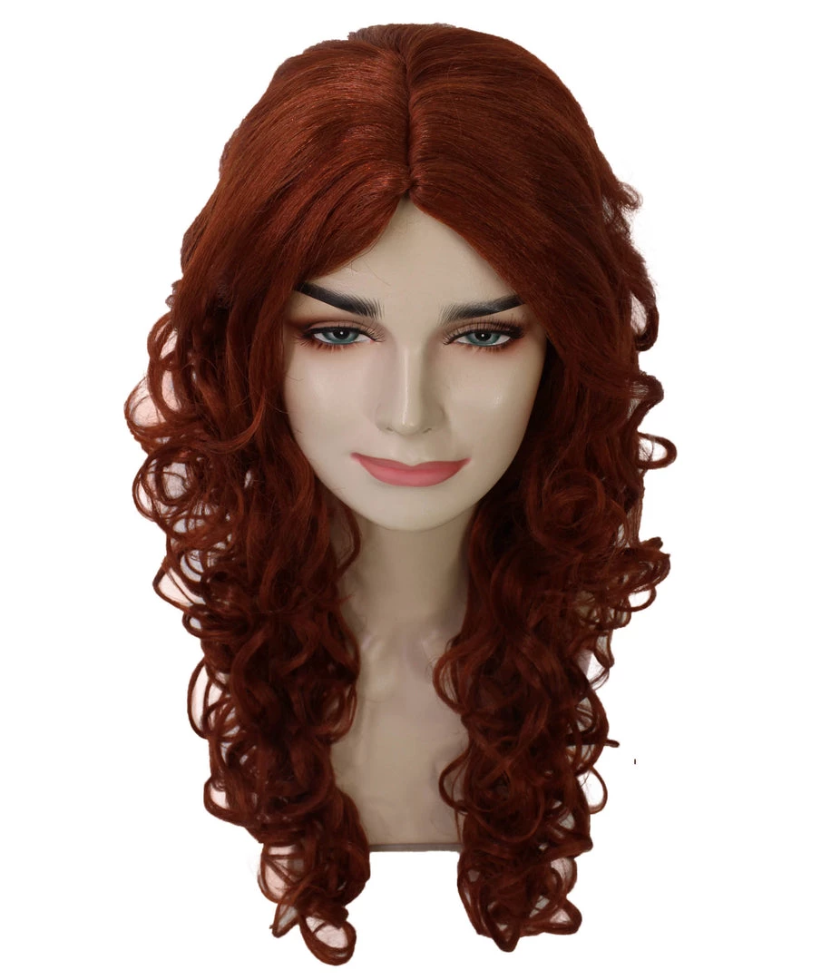 BC Adult Women's Red Color Curly Long Length Trendy Red Head Wig 5 BC Adult Women's Red Color Curly Long Length Trendy Red Head Wig