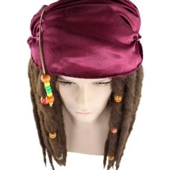 HPO Men's Buccaneer Braided Mens Wig | Cosplay Halloween Wig | Premium Breathable Capless Cap