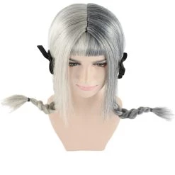 HPO Men's Singer Womens Ponytail Wig | White & Grey Celebrity Wig | Premium Breathable Capless Cap