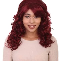HPO Silver Screen Sensation Womens Red Adult Wig | Movie Character Cosplay Halloween Wig | Premium Breathable Capless Cap