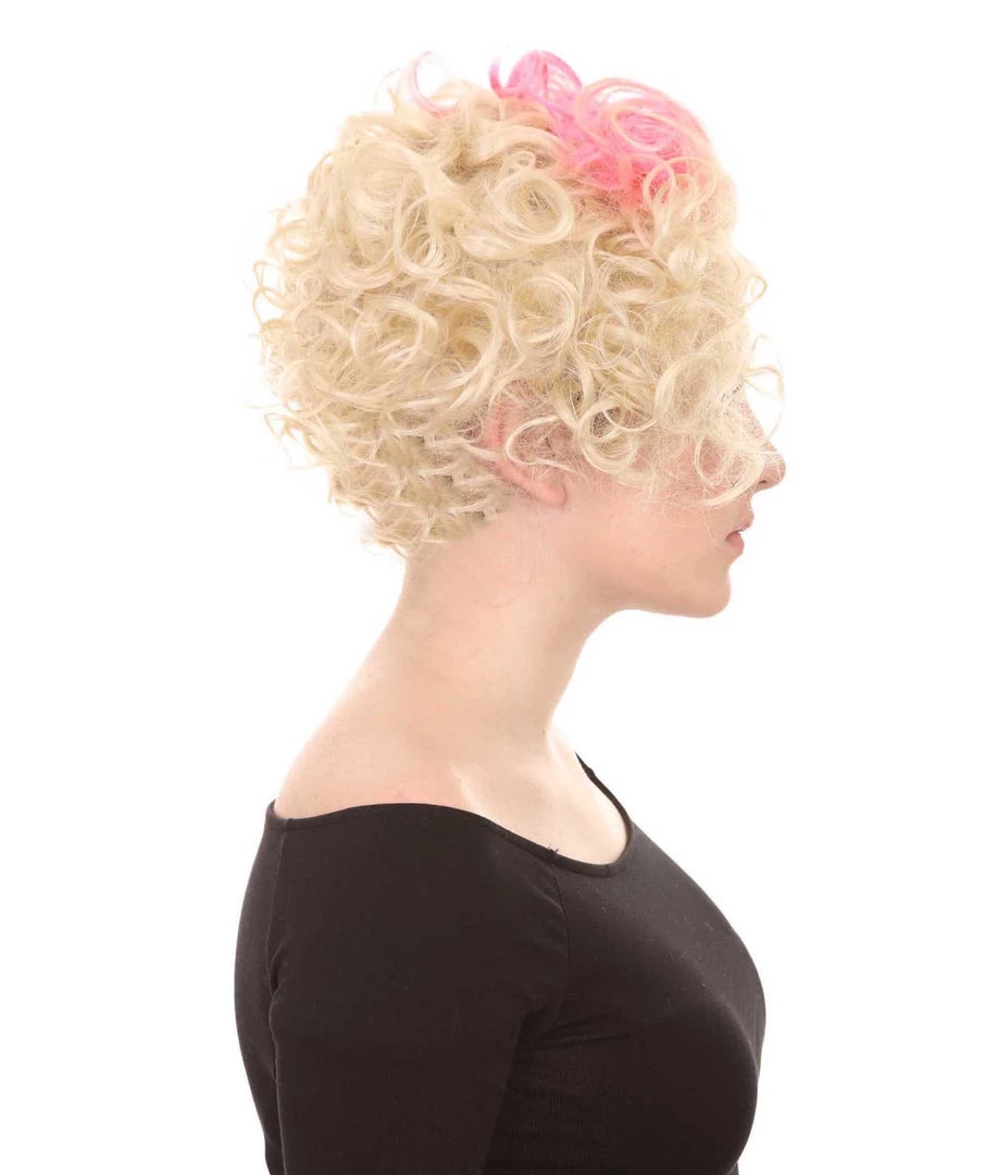 HPO Womens Flapper Girl Wig | Fancy Pink Blond Halloween Wig | Premium Breathable Capless Cap Men's 5 HPO Womens Flapper Girl Wig | Fancy Pink Blond Halloween Wig | Premium Breathable Capless Cap Men's
