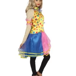HPO Adult Women's Circus Clown Party Dress Costume | Multi Color Cosplay Costume