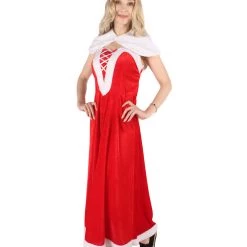 HPO Men's Adult Women Luxury Miss Santa Costume | Red & White Christmas Costume 10 HPO Men's Adult Women Luxury Miss Santa Costume | Red & White Christmas Costume