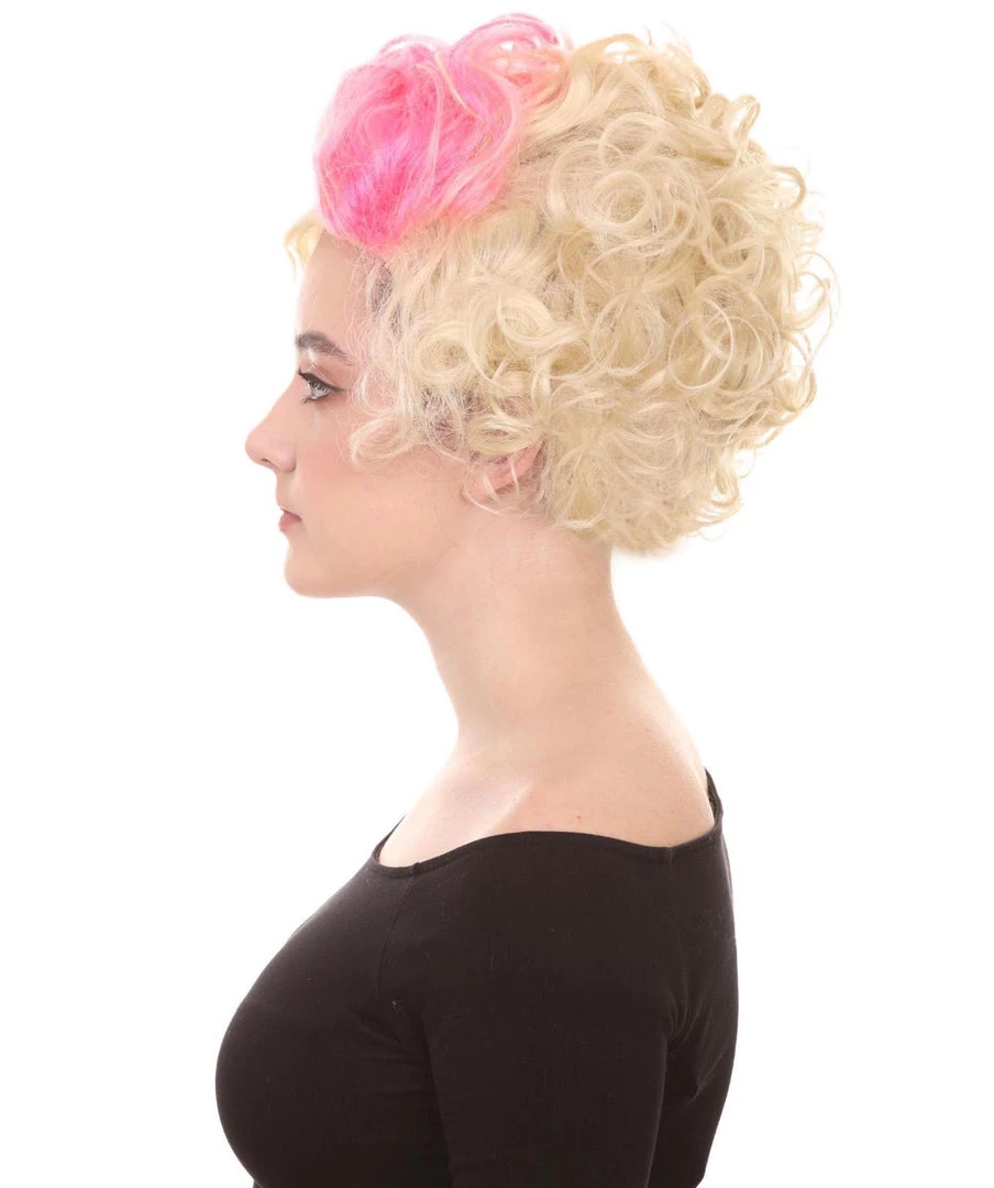 HPO Womens Flapper Girl Wig | Fancy Pink Blond Halloween Wig | Premium Breathable Capless Cap Men's 3 HPO Womens Flapper Girl Wig | Fancy Pink Blond Halloween Wig | Premium Breathable Capless Cap Men's