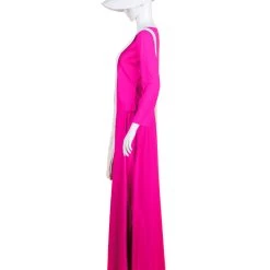 HPO Adult Women's Dress Handmaid Dress With Bag And Bonnet Costume | Fuchsia Cosplay Costume