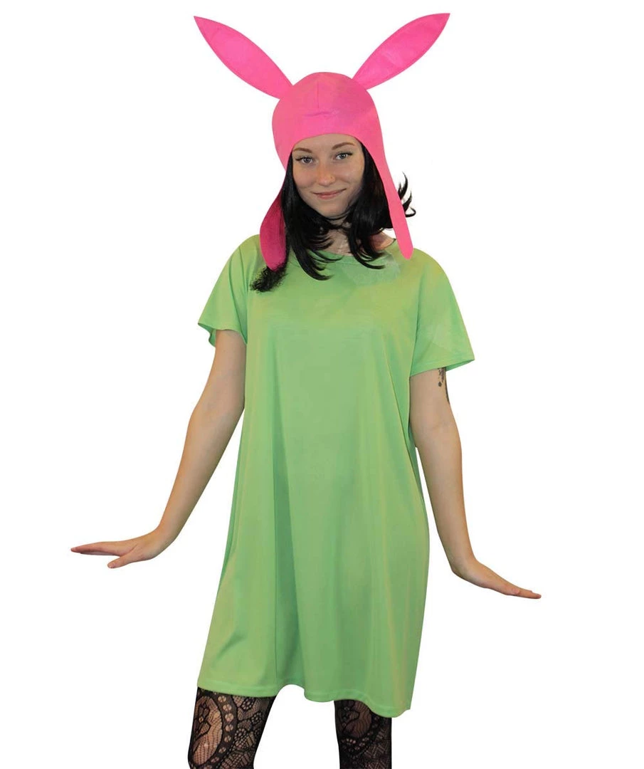 HPO Adult Women's Burgers Carton TV/Movie Costume | Pink & Green Halloween Costume 1 HPO Adult Women's Burgers Carton TV/Movie Costume | Pink & Green Halloween Costume