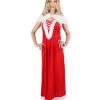 HPO Men's Adult Women Luxury Miss Santa Costume | Red & White Christmas Costume