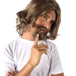 HPO Adult Men's Dark Brown The Dude Big Lebowski Wig & Beard Kit