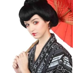 BC Men's Banana Costumes Womens Geisha Wig Black