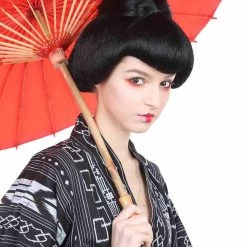 BC Men's Banana Costumes Womens Geisha Wig Black