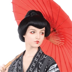 BC Men's Banana Costumes Womens Geisha Wig Black