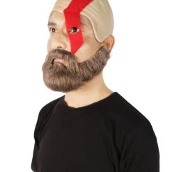 HPO Adult Men's Video Game God Of War Demigod Warrior Bald Cap With Beard