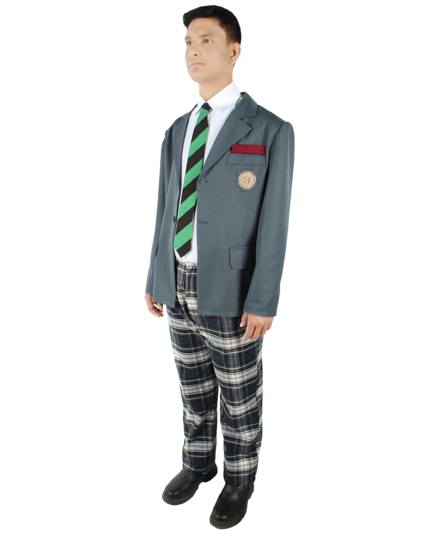 HPO Adult Men's Korean Zombie Bloodstain School Uniform With Grey Blazer | Multiple Size Options 3 HPO Adult Men's Korean Zombie Bloodstain School Uniform With Grey Blazer | Multiple Size Options